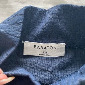 Babaton blue spandex and mesh textured crop top - excellent condition